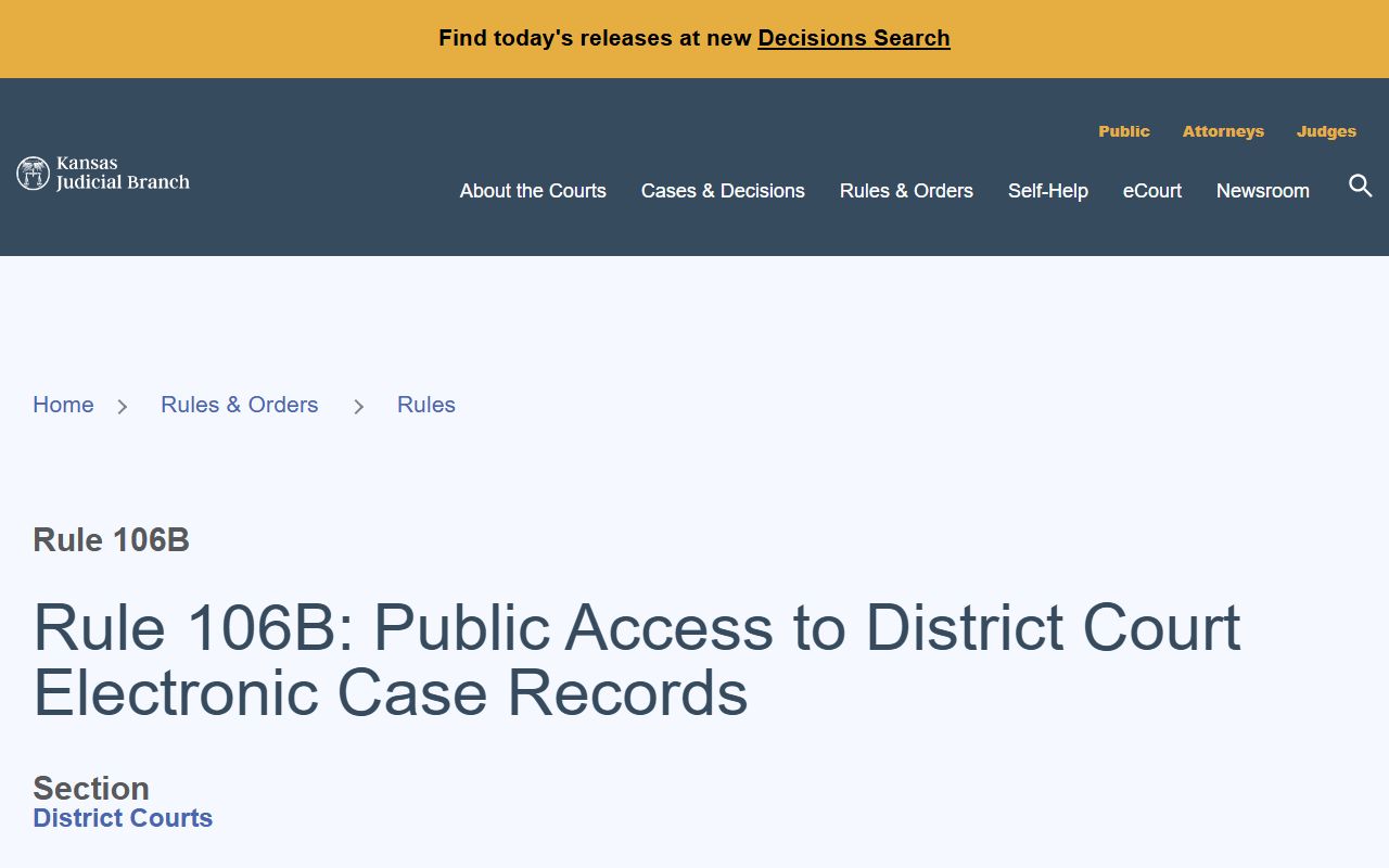 Phillips County court records Kansas Supreme Court Rule 106B