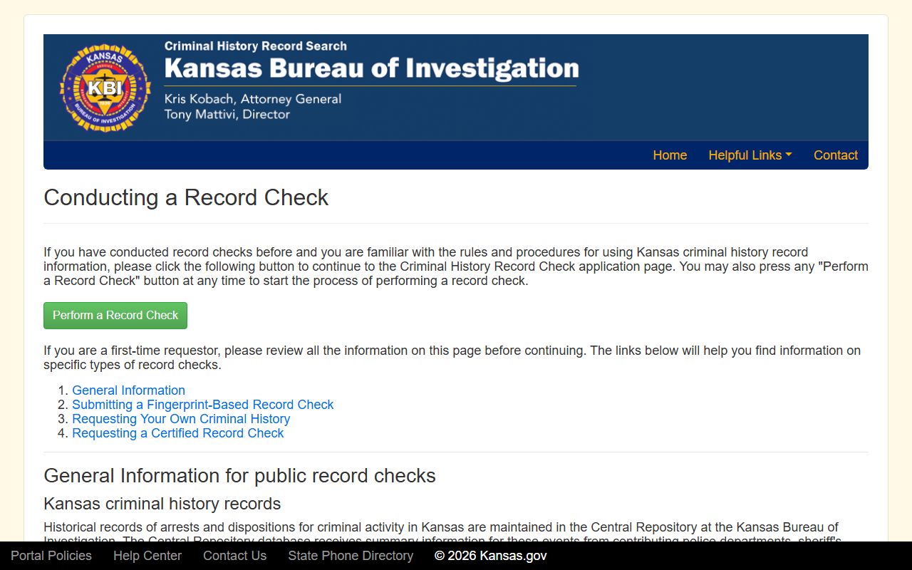 Phillips County criminal court records KBI record check guidance
