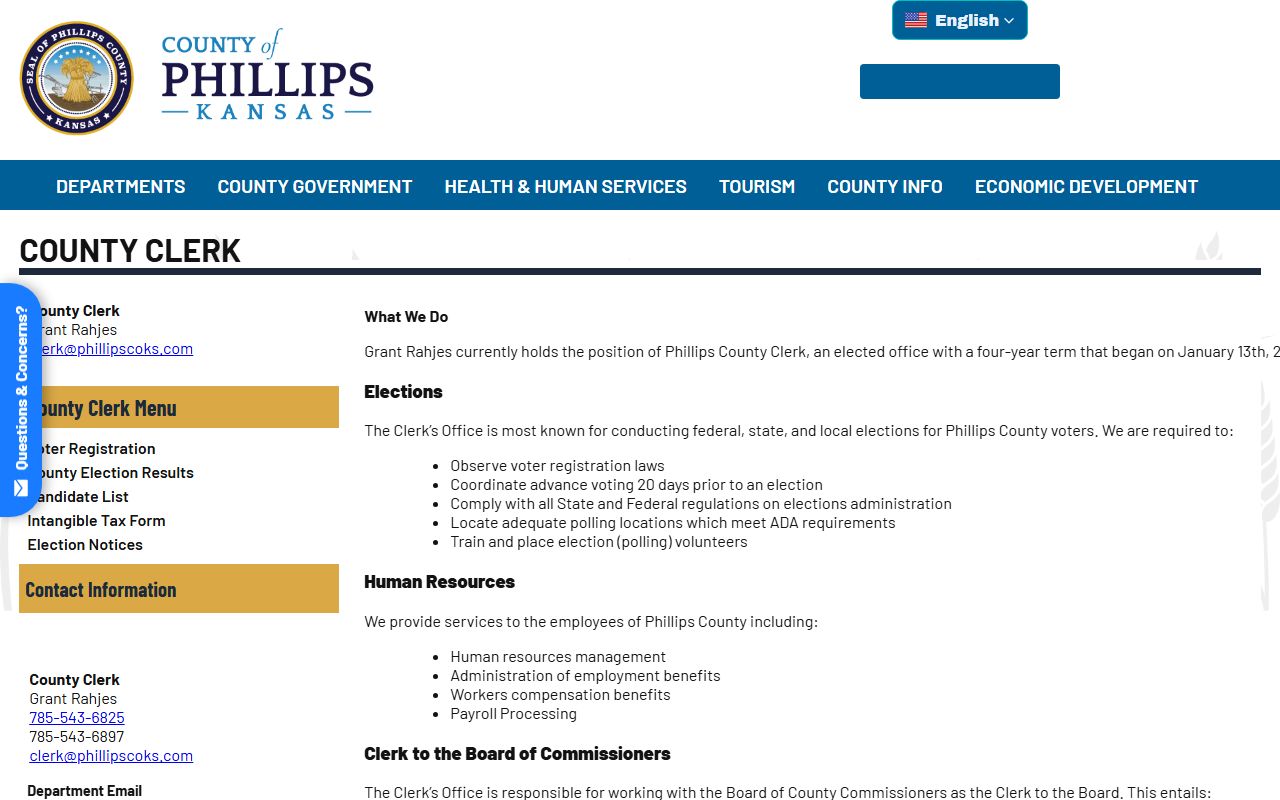 Phillips County court records county clerk page