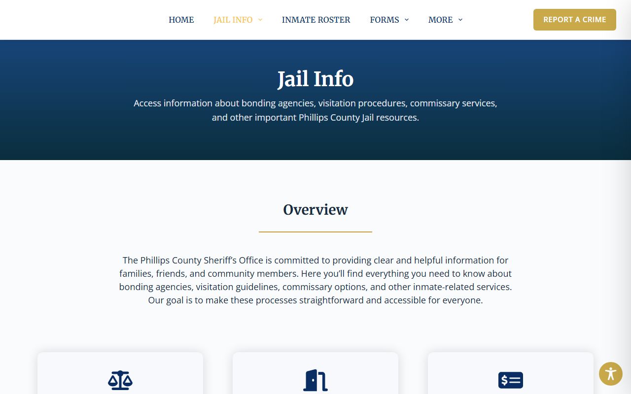 Phillips County inmate records jail information page