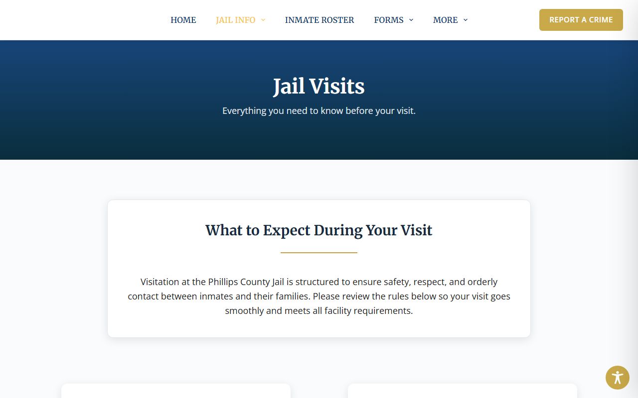 Phillips County inmate records jail visits page