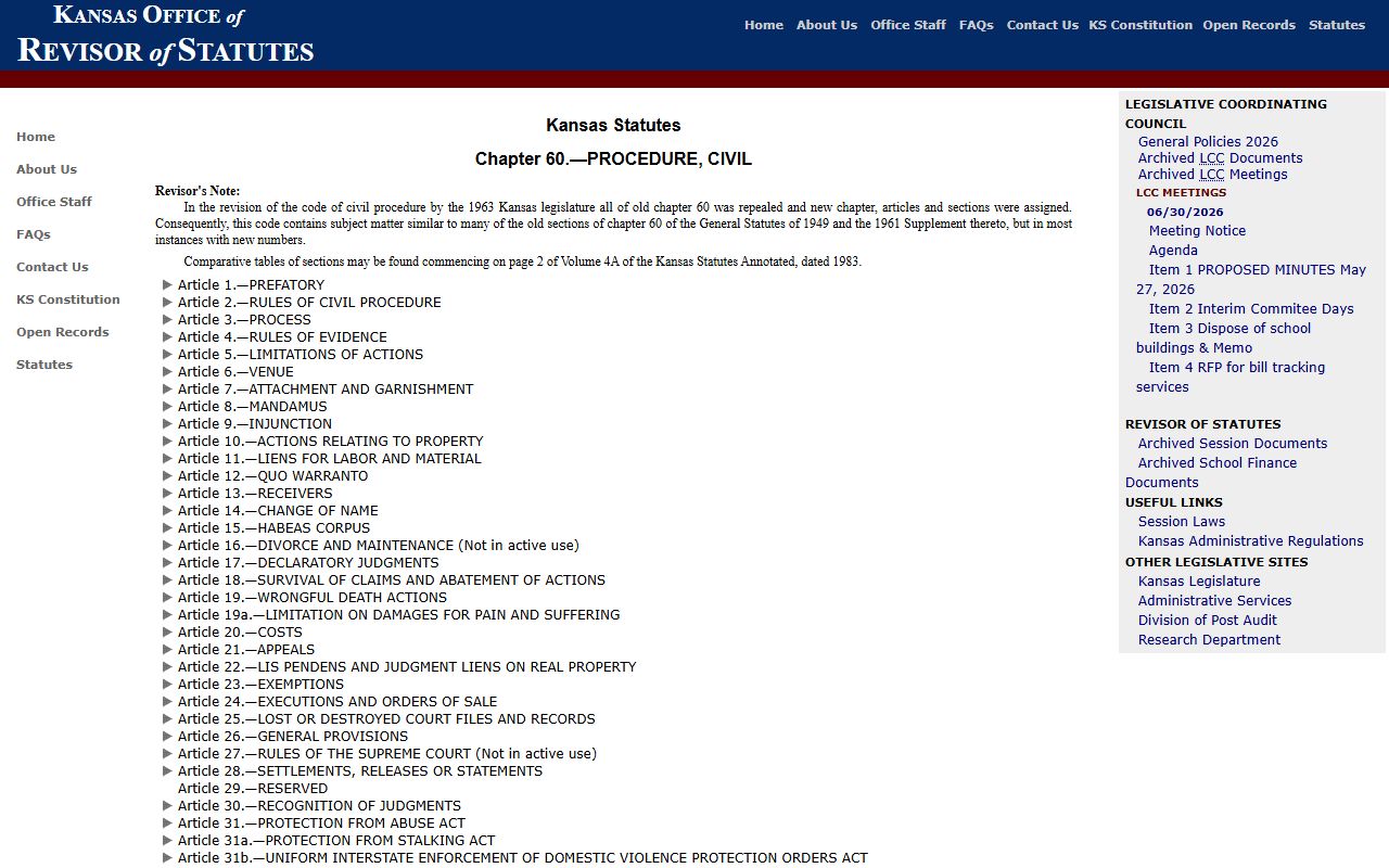 Phillips County divorce records Kansas civil procedure chapter