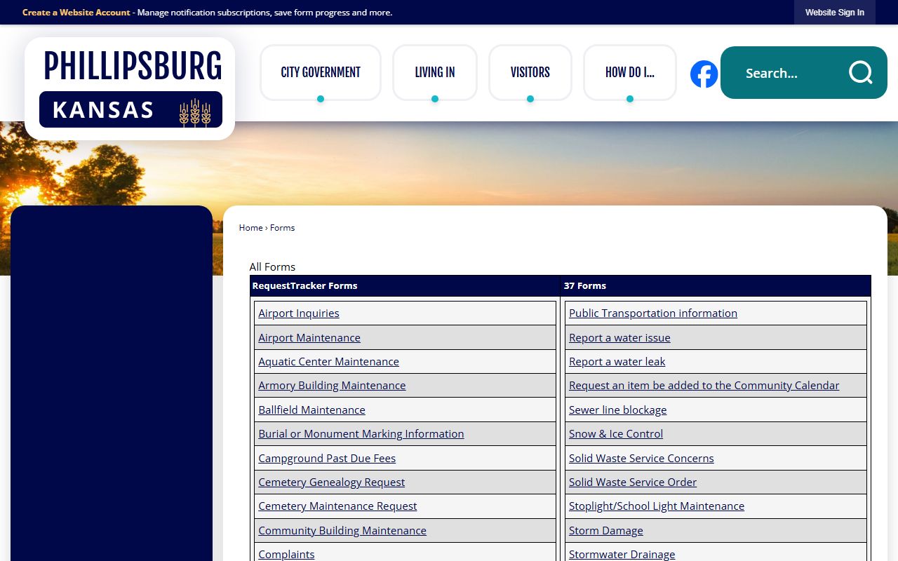 Phillips County traffic court records City of Phillipsburg forms