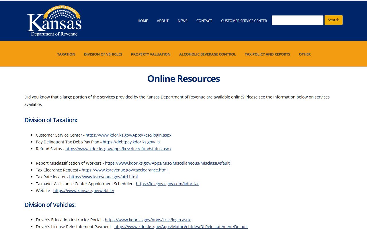 Phillips County traffic court records KDOR online services